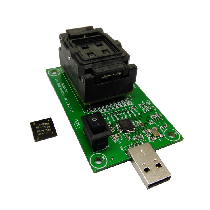 EMMC153/169翻蓋彈片轉USB芯片測試座
