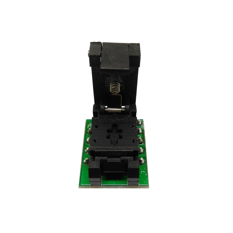 QFN8 DFN8 WSON8編程插座Pogo引腳探針适配器引腳間距0.5mm IC主體尺寸2x2mm翻蓋式測試插座編程器