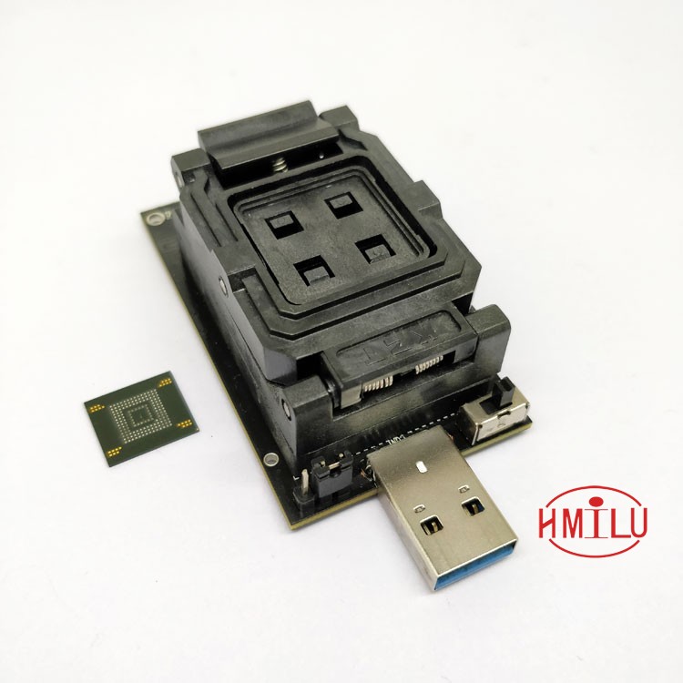 eMMC5.0轉USB3.0測試座 eMMC5.1座子 HS200高速讀寫适配器Adapter
