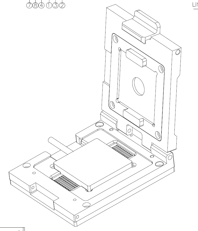 定制22pin-1.27（本體30x30mm，含引腳30x42mm)碟形管殼模塊測試座測試夾具治具socket
