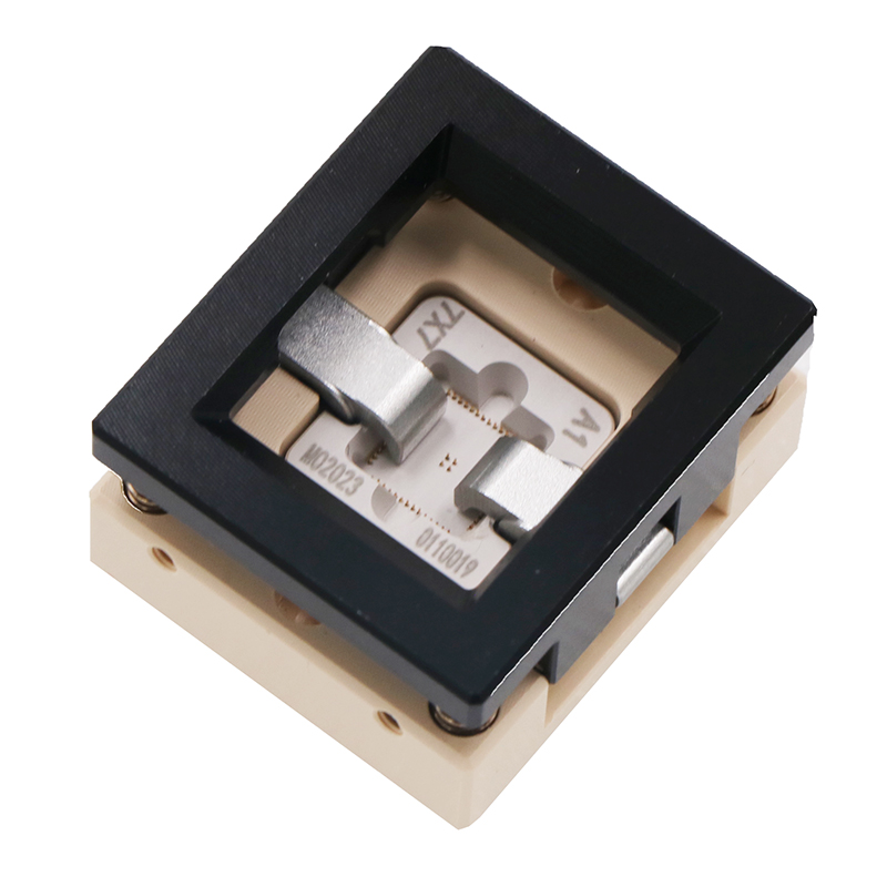 定制QFN56-0.4（7x7）下壓合金頂窗探針測試座自動化燒錄夾具