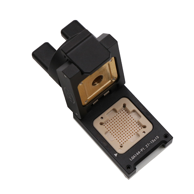 定制LGA144pin-1.27mm-（15x15mm）合金旋鈕探針老化測試座