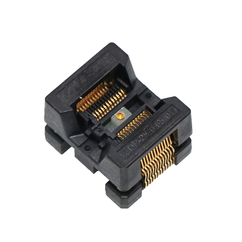 SOP24(28)pin-0.65mm帶接地耐高溫下壓彈片老化座