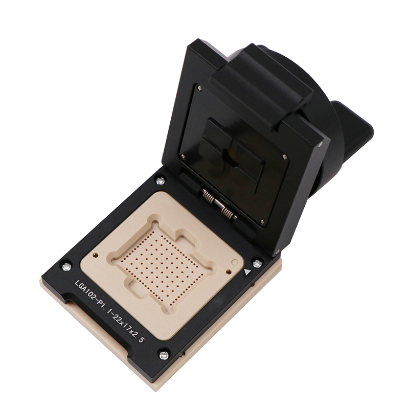 定制LGA54（實際下針54+48pin)-1.1mm-17x22mm合金旋鈕探針測試座