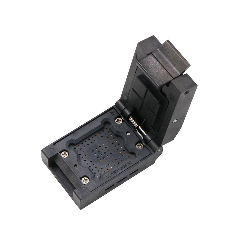 定制LGA80pin-2.0mm-20x20mm塑膠翻蓋測試座