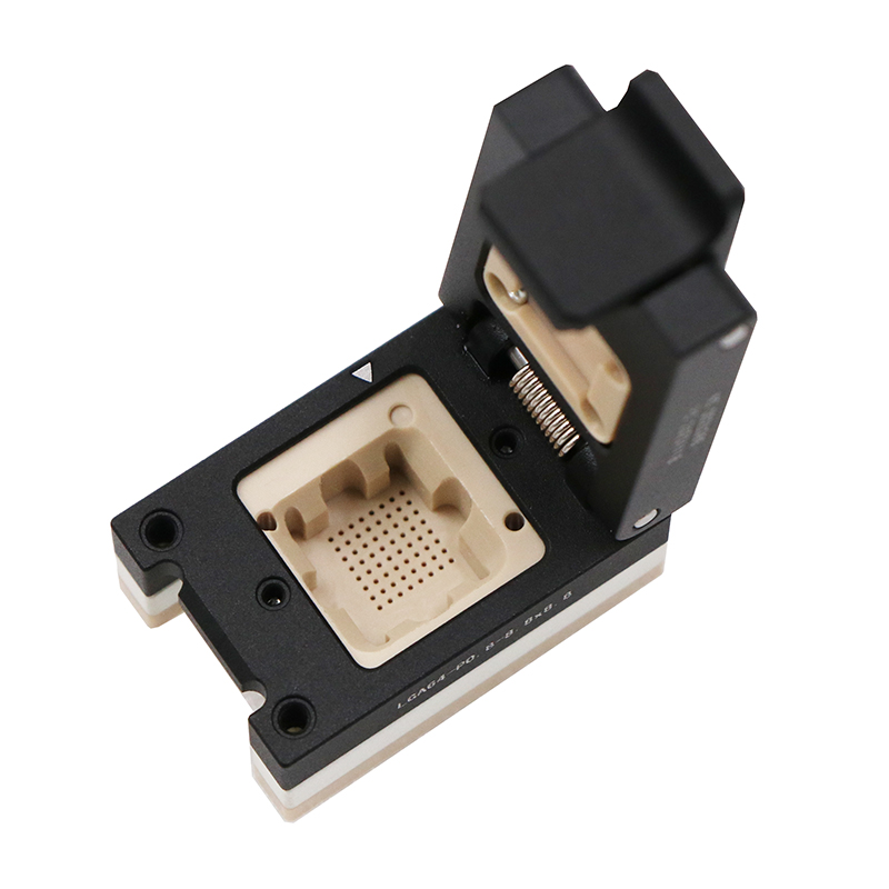 定制LGA64pin-0.8mm-8.8x8.8mm合金翻蓋芯片測試座
