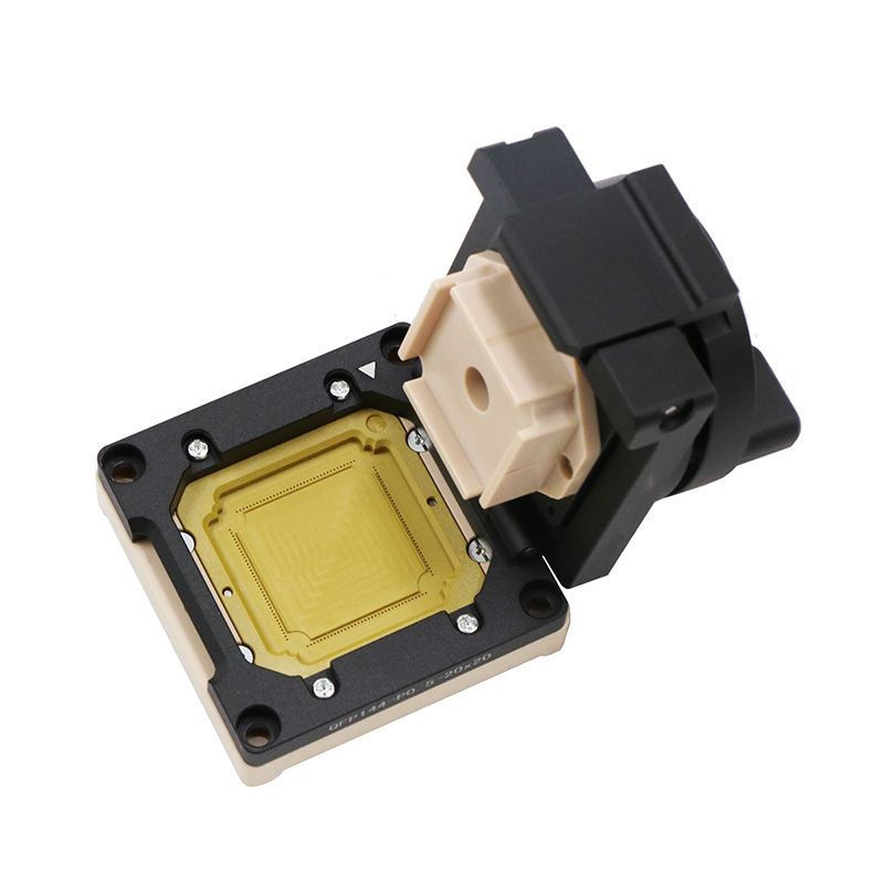 QFP144pin-0.5mm-20x20mm合金旋鈕翻蓋芯片測試座